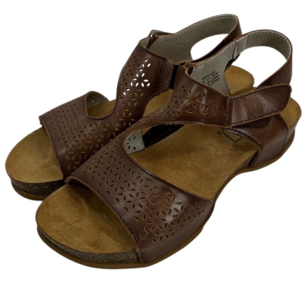 PROPET Women's Phoebe Perforated Leather Wedge Sandal Sz 7.5